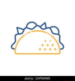 Taco vector icon. Fast food sign Stock Vector