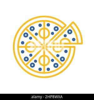 Pizza vector icon. Fast food sign Stock Vector