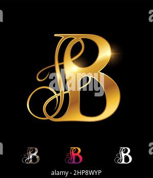 Golden Monogram Letter B Stock Vector