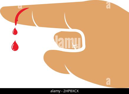 injured and bleeding fingers vector illustration design Stock Vector