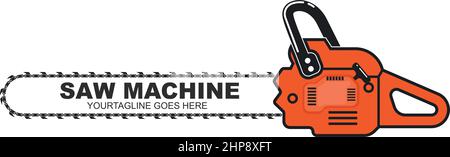 saw chain machine icon vector illlustration design template Stock Vector