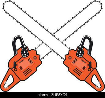 saw chain machine icon vector illlustration design template Stock Vector