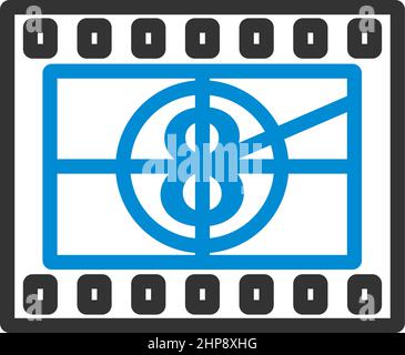 Movie Frame With Countdown Icon Stock Vector
