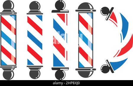 barber pole  icon set vector design Stock Vector