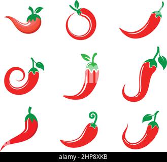 Chili icon set  vector illustration design Stock Vector