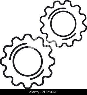 Gear wheel line icon concept. Gear wheel vector linear illustration ...