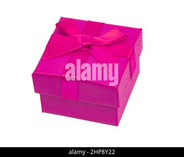 Pink gift box christmas isolated on the white background Stock Photo