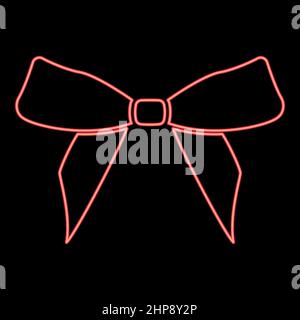 Neon bow red color vector illustration image flat style Stock Vector