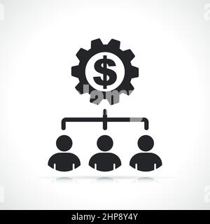 people and money gear icon Stock Vector