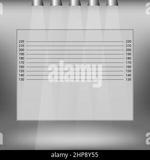 Police Lineup or Police Mugshot Board on Grey Blurred Background Stock Vector