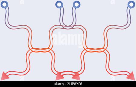 Path of various arrow lines on abstract background Stock Vector