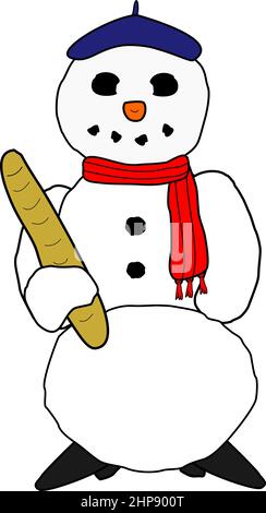 French snowman Stock Vector
