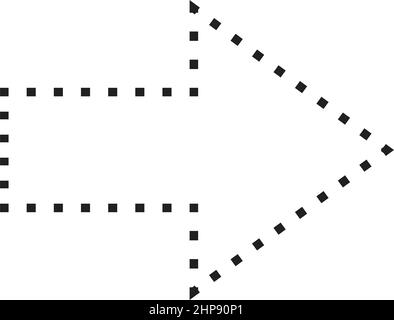 Arrow symbol dotted shape vector icon for creative graphic design ui element in a pictogram illustration Stock Vector