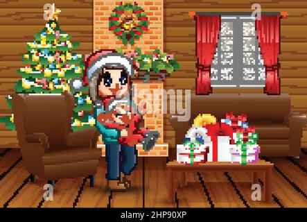 A vector illustration of happy family having a Christmas party together  Stock Vector Image & Art - Alamy