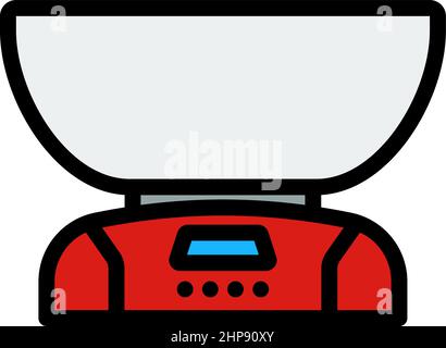Kitchen Electric Scales Icon Stock Vector