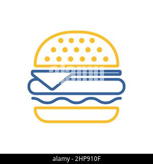 Burger vector icon. Fast food sign Stock Vector