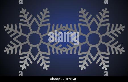 two snowflake on abstract dark background Stock Vector