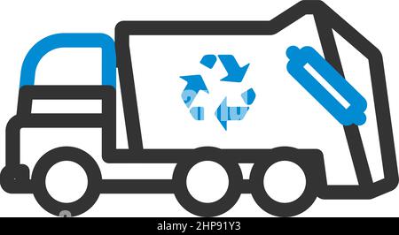 Garbage Car With Recycle Icon Stock Vector