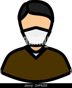 Medical Face Mask Icon Stock Vector