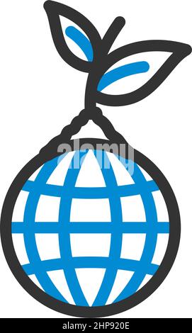 Planet With Sprout Icon Stock Vector