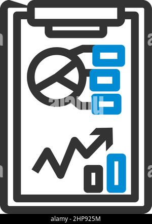 Writing Tablet With Analytics Chart Icon Stock Vector