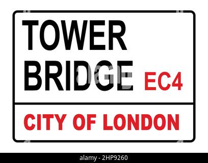 Tower Bridge EC4 Sign Stock Vector