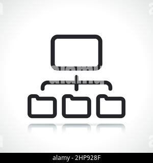 folders or sitemap line icon Stock Vector