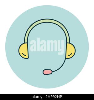 Headset. Headphones with microphone vector icon Stock Vector