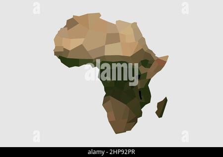 Polygon map of Africa, abstract vector map Stock Vector