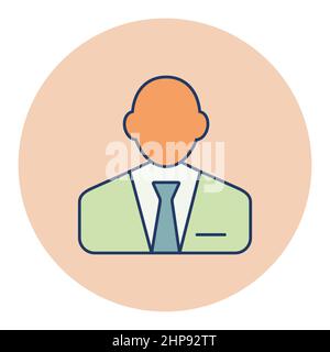 User icon of man in business suit outline icon Stock Vector