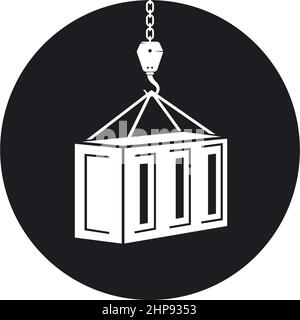 container lifted  crane hook icon vector illustration design template Stock Vector