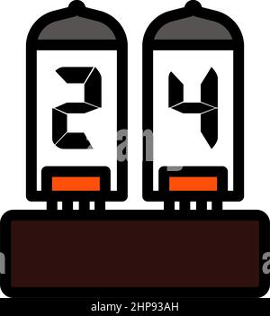 Electric Numeral Lamp Icon Stock Vector