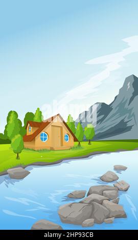 Rural summer landscape Stock Vector