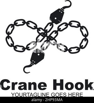 Crane hook chain  vector illustration template Stock Vector