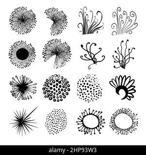 Abstract floral composition with geometric elements. Vector illustration Stock Vector