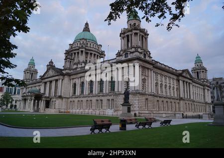 View of Belfast City Hall building in Belfast, Northern Ireland (UK) Stock Photo