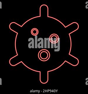 Neon virus red color vector illustration image flat style Stock Vector