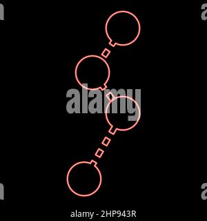 Neon route red color vector illustration image flat style Stock Vector