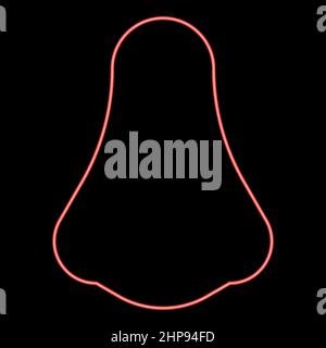 Neon nose red color vector illustration image flat style Stock Vector