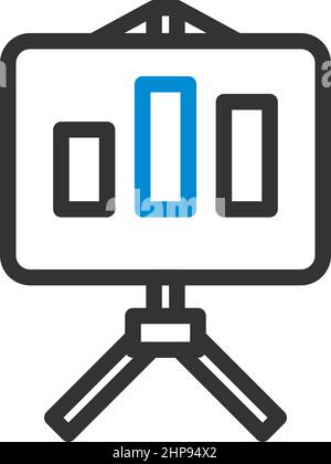 Analytics Stand Icon Stock Vector