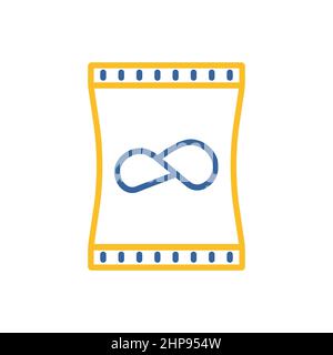 Potato chips bag vector icon. Fast food sign Stock Vector