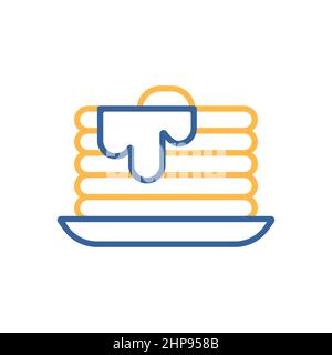 Pancake vector icon. Fast food sign Stock Vector