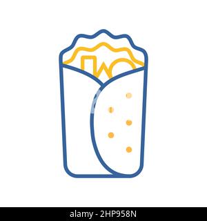 Burrito Wrap vector icon. Fast food sign Stock Vector