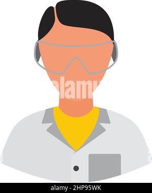 Icon Of Chemist In Eyewear Stock Vector