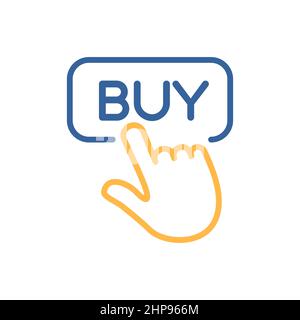 Finger pointing to buy sign icon Stock Vector