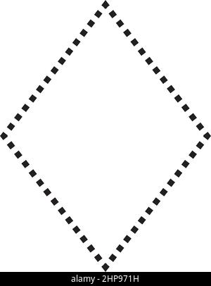 Rhombus shape dashed symbol vector icon for creative graphic design ui ...