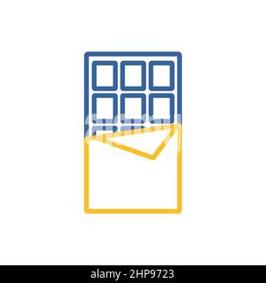 Chocolate bar vector icon. Fast food sign Stock Vector