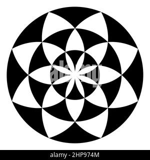 Flower symbol, derived from triangle shaped pattern Stock Vector