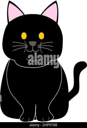 cartoon fat black cat