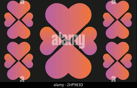 creative art of heart on abstract dark background Stock Vector